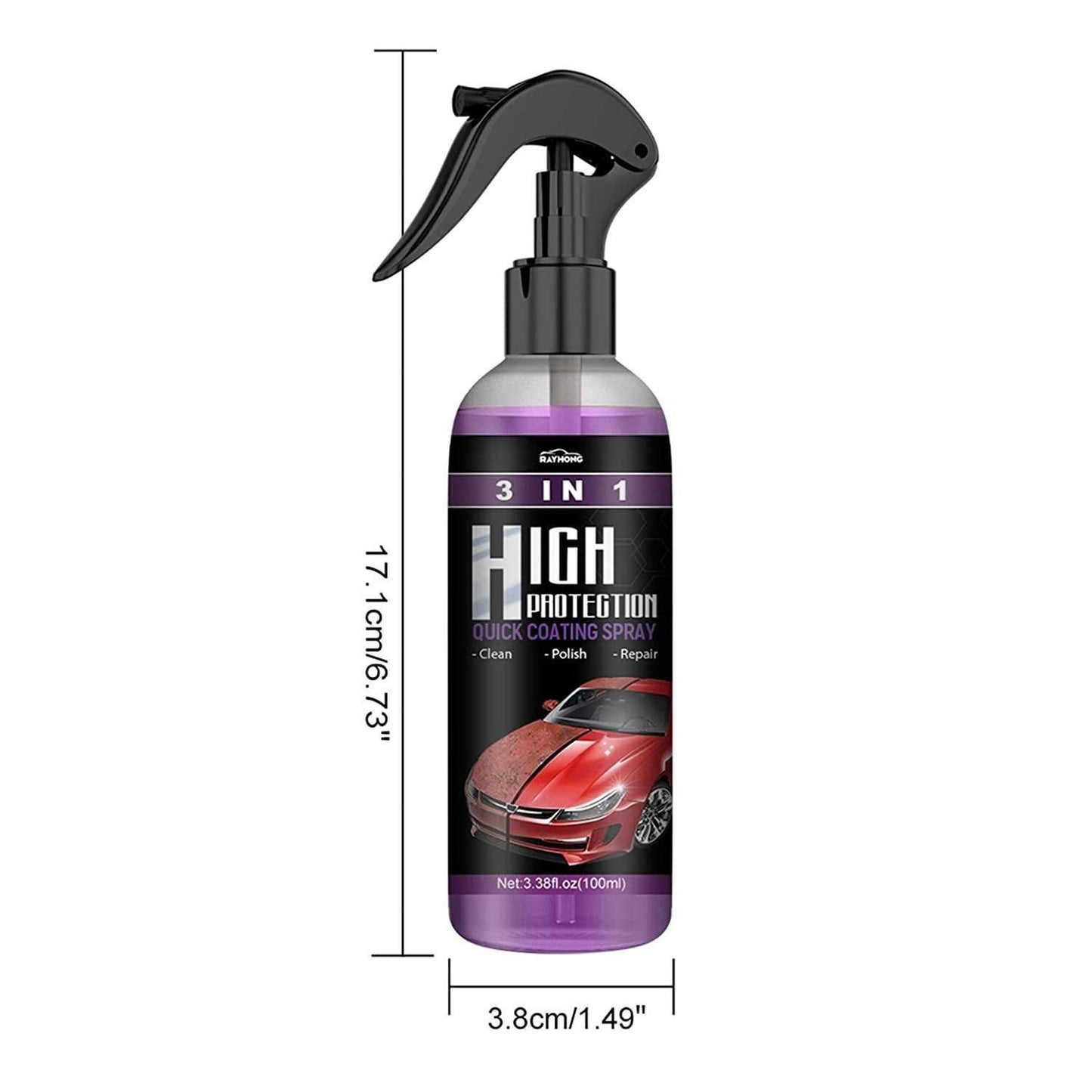 3 in 1 High Protection Car Coating Spray (Pack of 2)