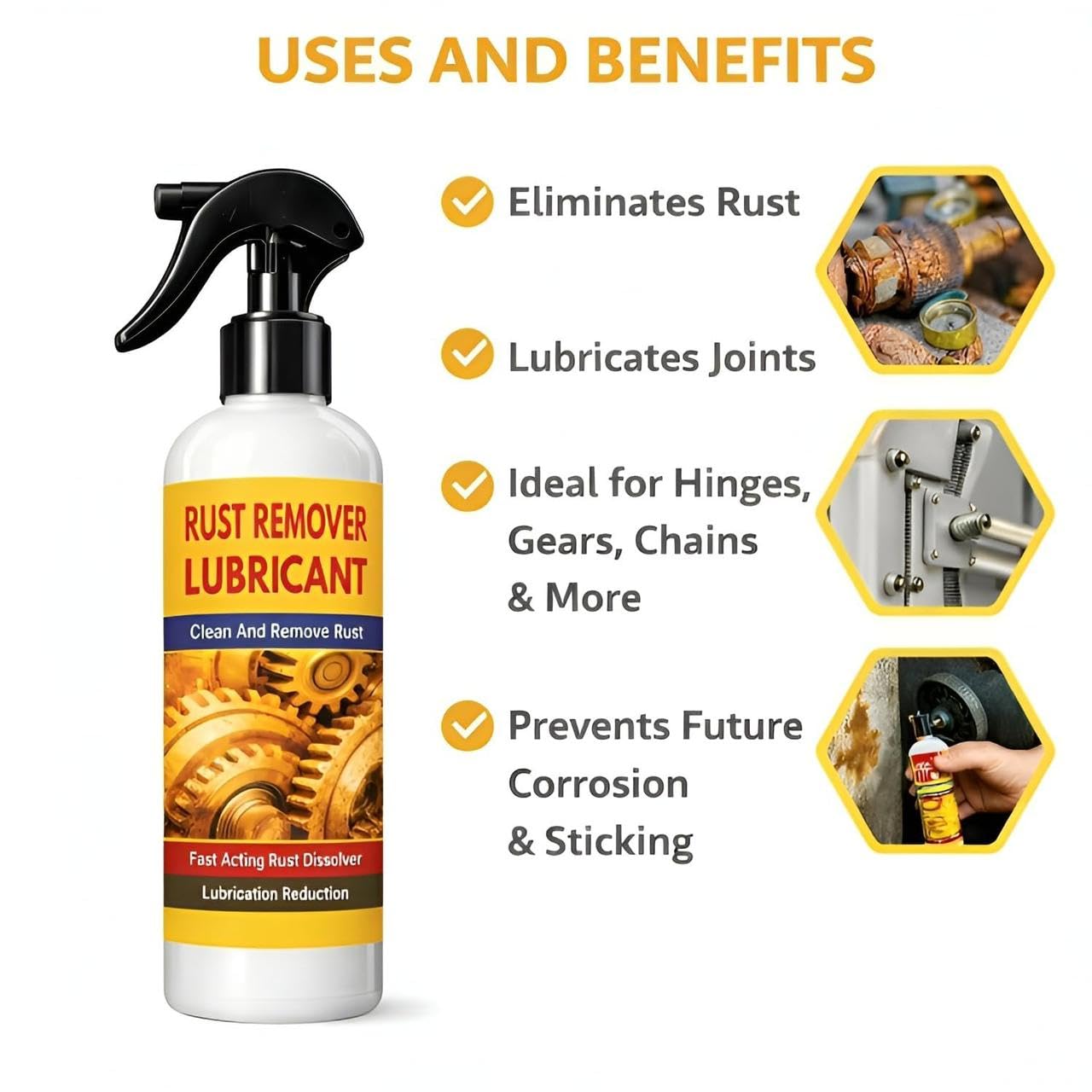 Rust Remover Spray 200ml for Iron, Steel & Metal - Pack of 2